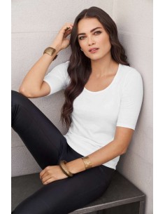 A-ANL6756-WOMEN’S TRI-BLEND DEEP SCOOP 1/2 SLEEVE TEE 2